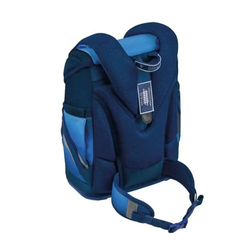 BELMIL Schulranzen SMARTY PLUS Set 5tlg - Navy Blue Rückansicht mit Tragegurten oben