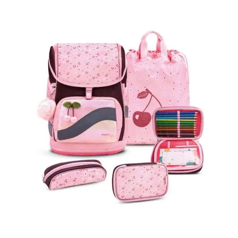 BELMIL Schulranzen SMARTY PLUS Set 5 tlg - Cherry Blossom