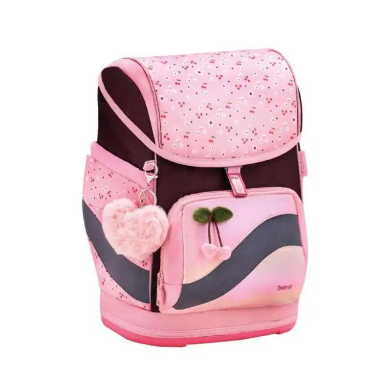 BELMIL Schulranzen SMARTY PLUS Set 5 tlg - Cherry Blossom seitliche Front