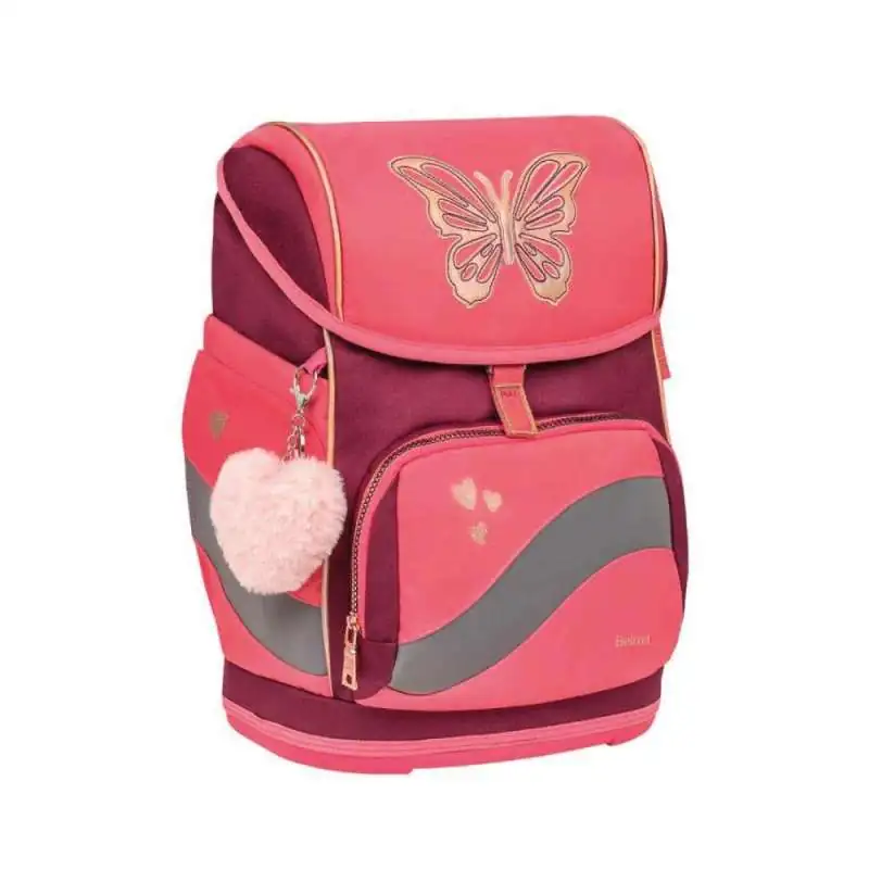 BELMIL Schulranzen SMARTY PLUS Set 5 tlg - Coral seitliche Front