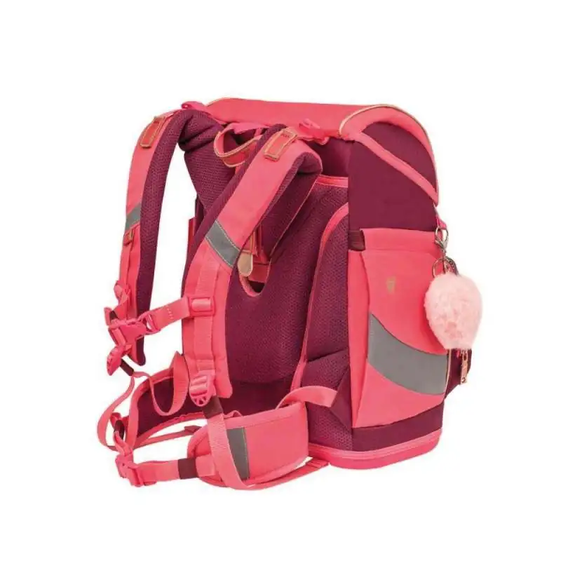 BELMIL Schulranzen SMARTY PLUS Set 5 tlg - Coral seitliche Rückansicht