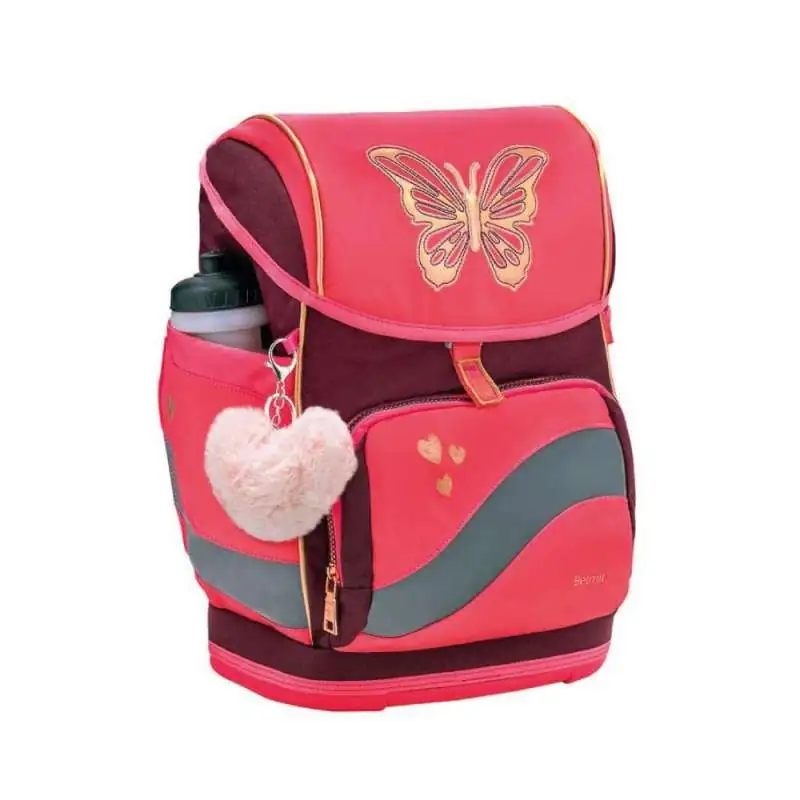 BELMIL Schulranzen SMARTY PLUS Set 5 tlg - Coral mit Trinkflasche
