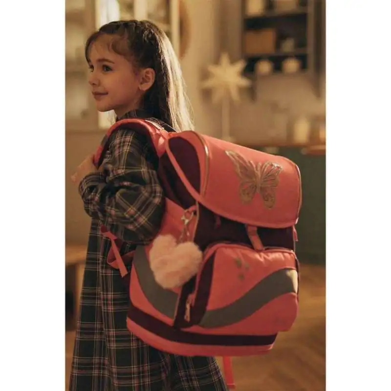 BELMIL Schulranzen SMARTY PLUS Set 5 tlg - Coral Kind mit Schulranzen