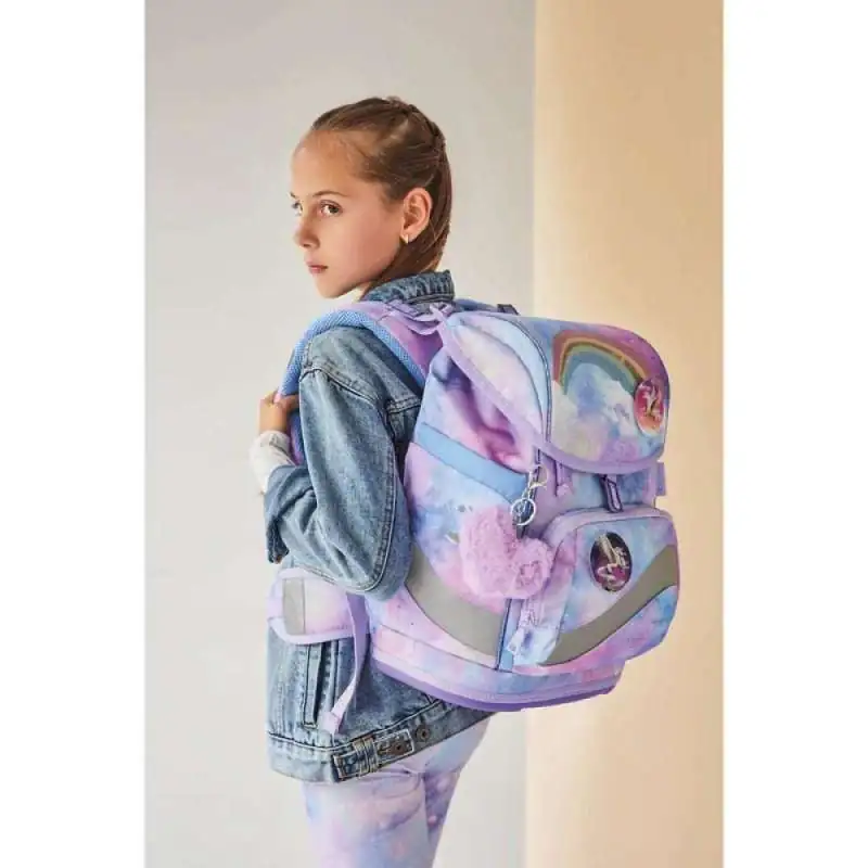 BELMIL Schulranzen SMARTY PLUS Set 5 tlg - Moonlight Kind mit Schulranzen