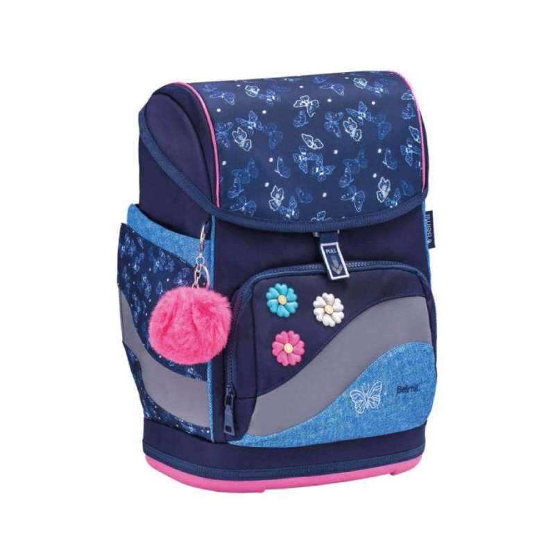 BELMIL Schulranzen SMARTY PLUS Set 5 tlg - Sapphire seitliche Front