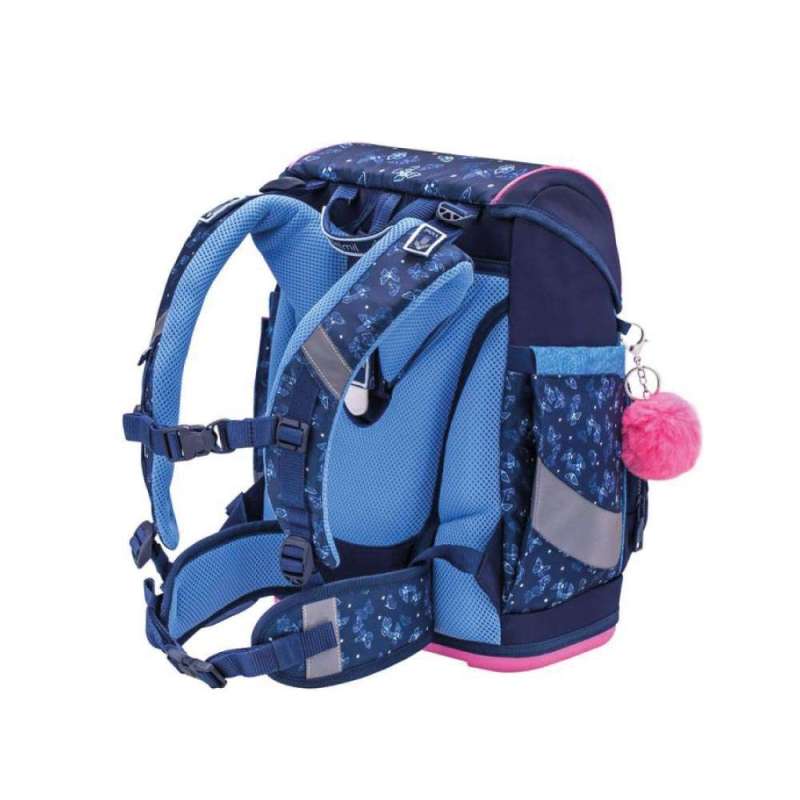 BELMIL Schulranzen SMARTY PLUS Set 5 tlg - Sapphire seitliche Rückansicht