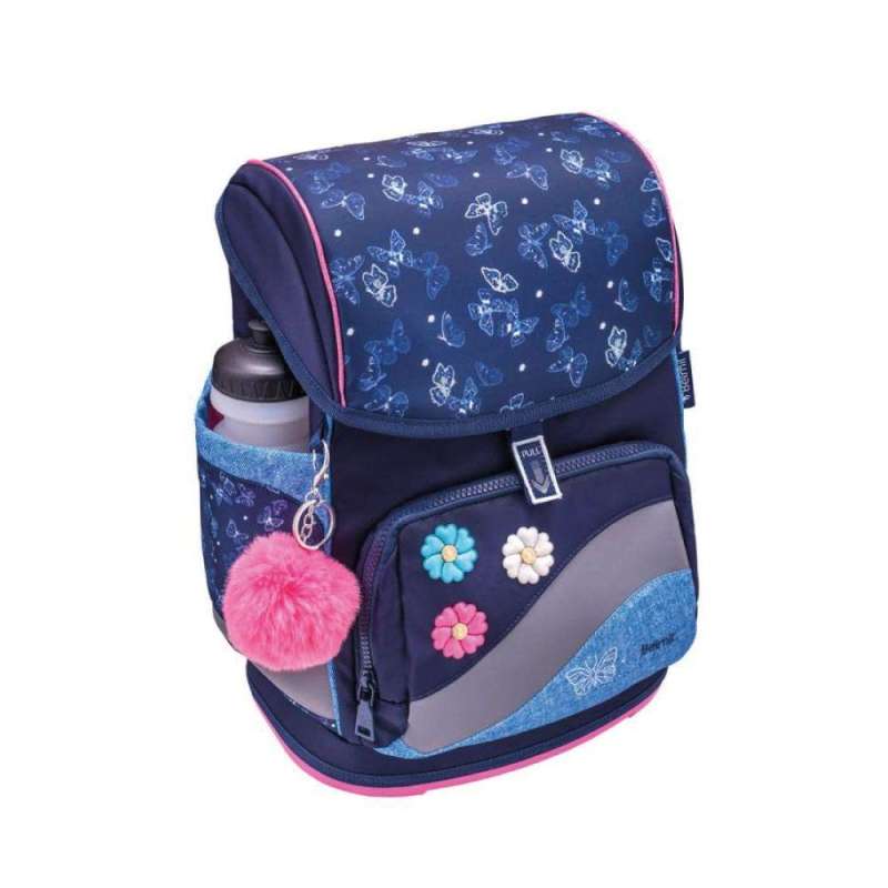 BELMIL Schulranzen SMARTY PLUS Set 5 tlg - Sapphire mit Trinkflasche