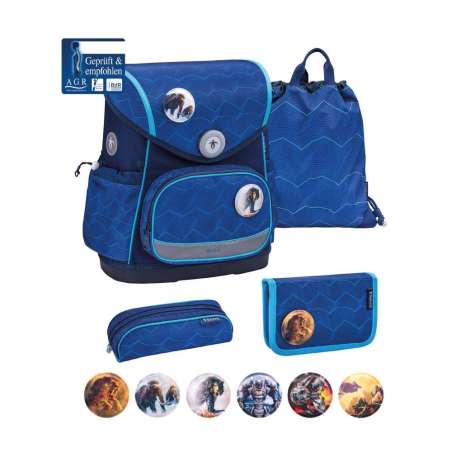 BELMIL Schulranzen COMPACT PLUS Set 5 tlg - Estate Blue