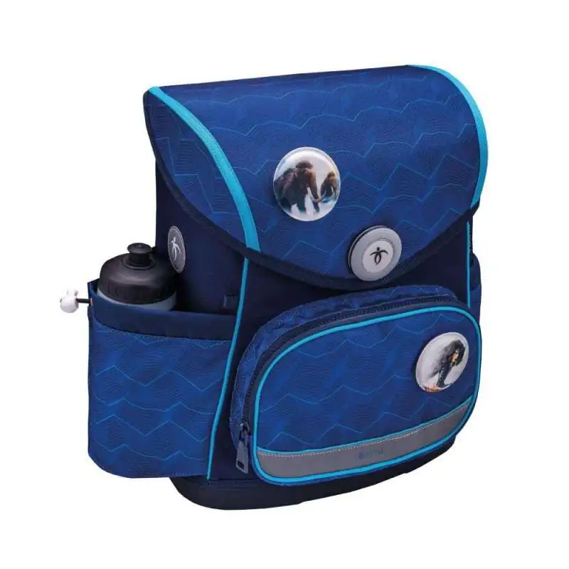 BELMIL Schulranzen COMPACT PLUS Set 5 tlg - Estate Blue mit Trinkflasche