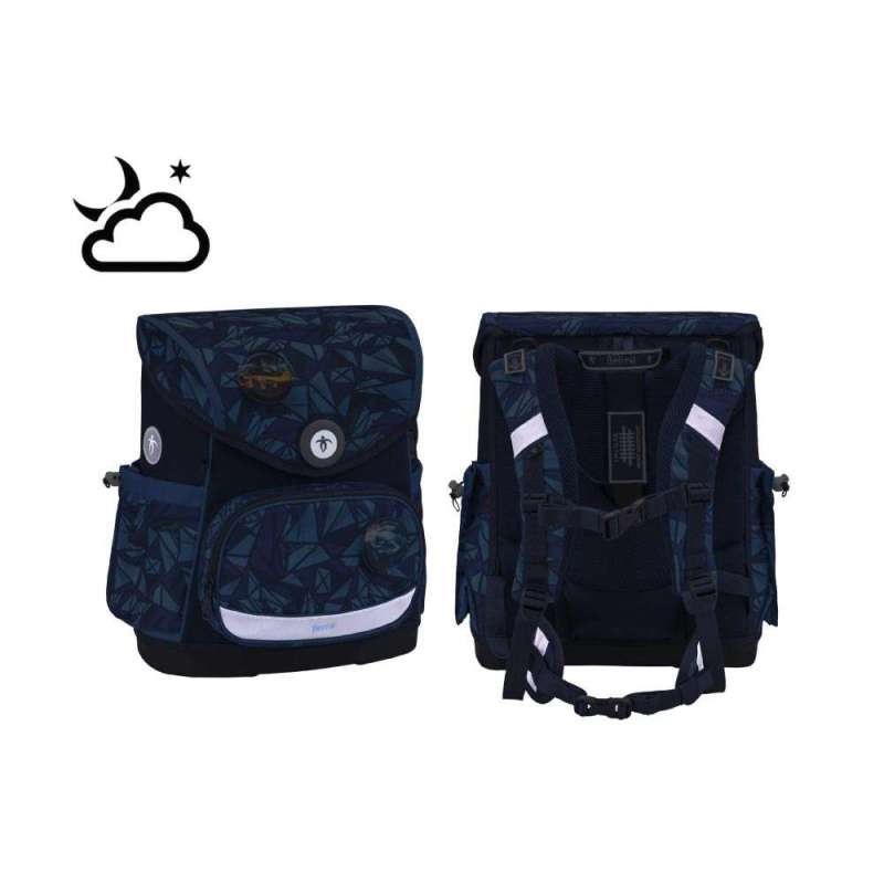 BELMIL Schulranzen COMPACT PLUS Set 5 tlg - Glacier Blue reflektierend