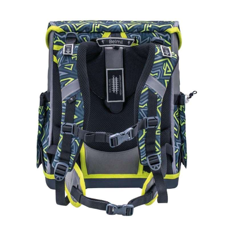BELMIL Schulranzen COMPACT PLUS Set 5 tlg - Iguana Rückansicht