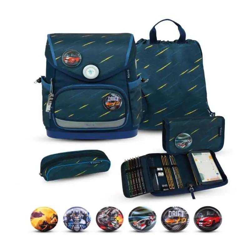 BELMIL Schulranzen COMPACT PLUS Set 5 tlg - Orion Blue