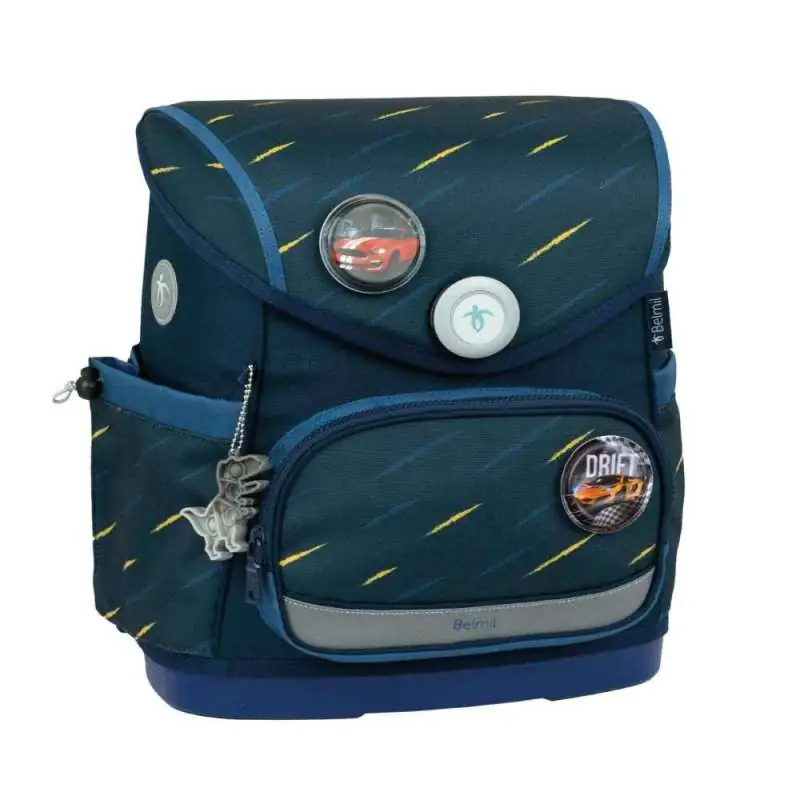 BELMIL Schulranzen COMPACT PLUS Set 5 tlg - Orion Blue seitliche Front