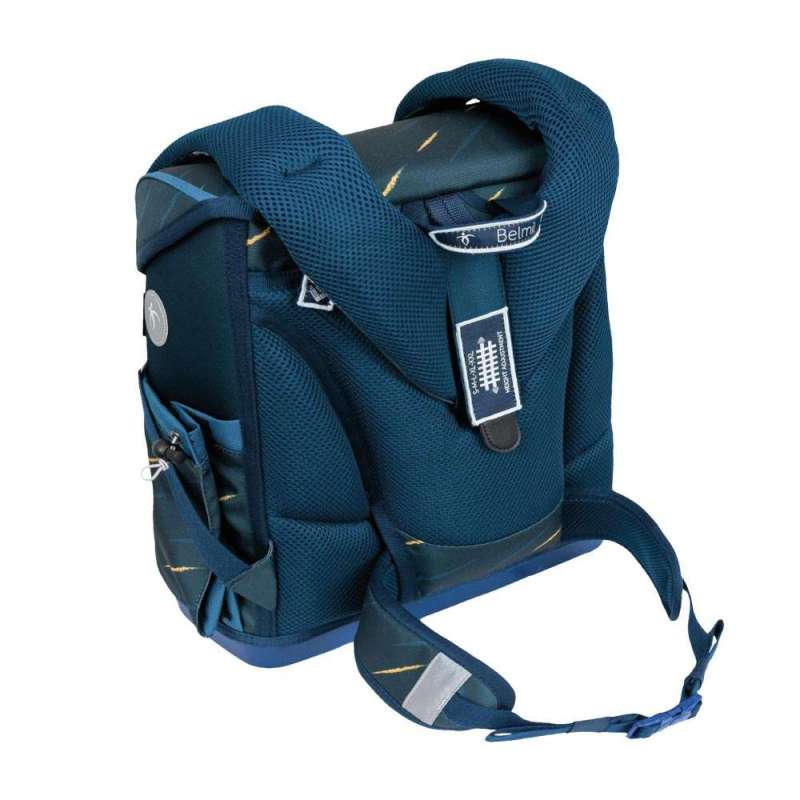 BELMIL Schulranzen COMPACT PLUS Set 5 tlg - Orion Blue Rückansicht mit Tragegurt oben