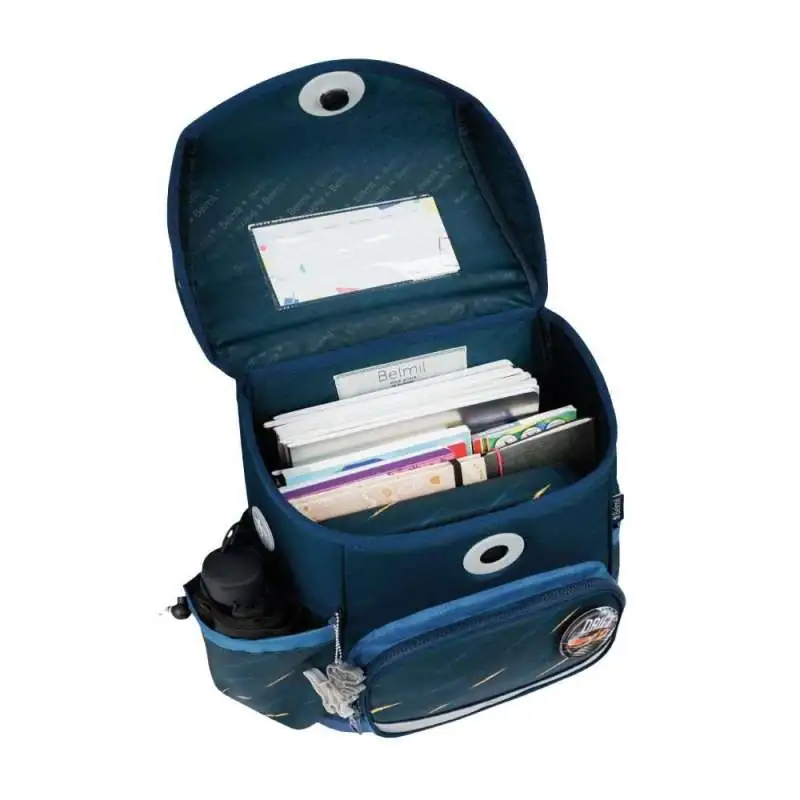 BELMIL Schulranzen COMPACT PLUS Set 5 tlg - Orion Blue offen