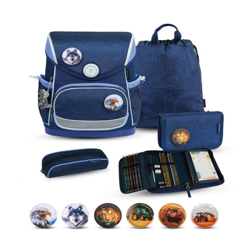 BELMIL Schulranzen COMPACT PLUS Set 5 tlg - Topographic