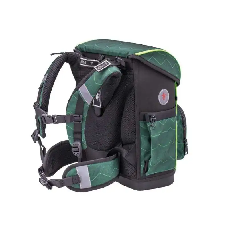 BELMIL Schulranzen COMPACT PLUS Set 5 tlg - Twist of Lime seitliche Rückansicht