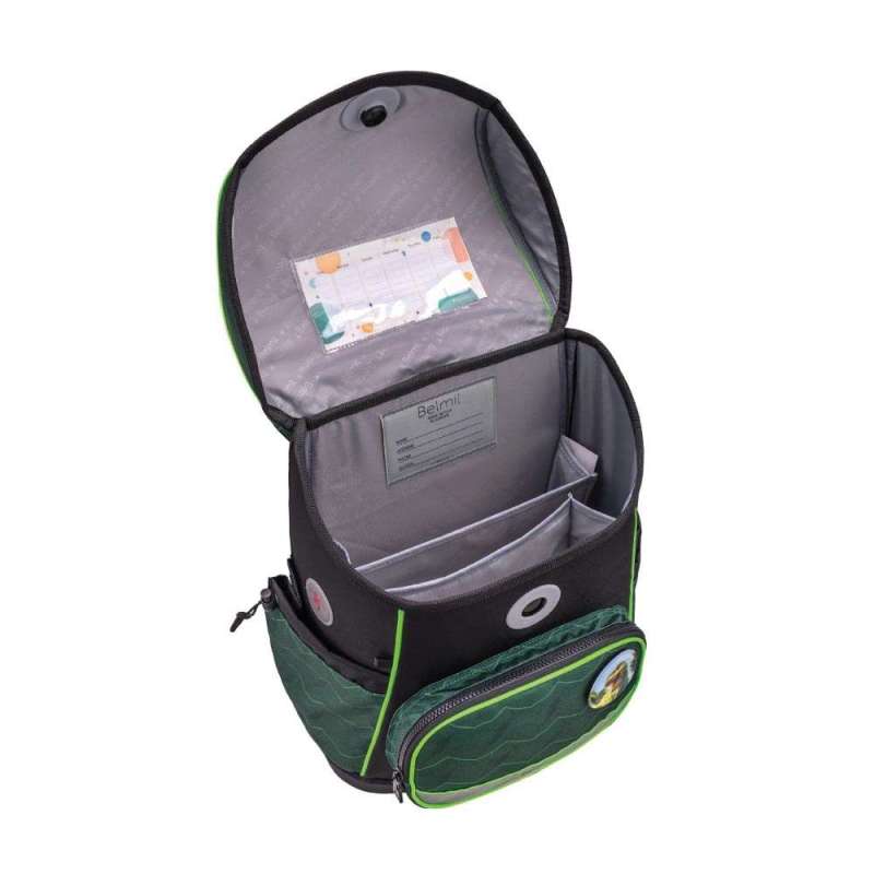 BELMIL Schulranzen COMPACT PLUS Set 5 tlg - Twist of Lime offen