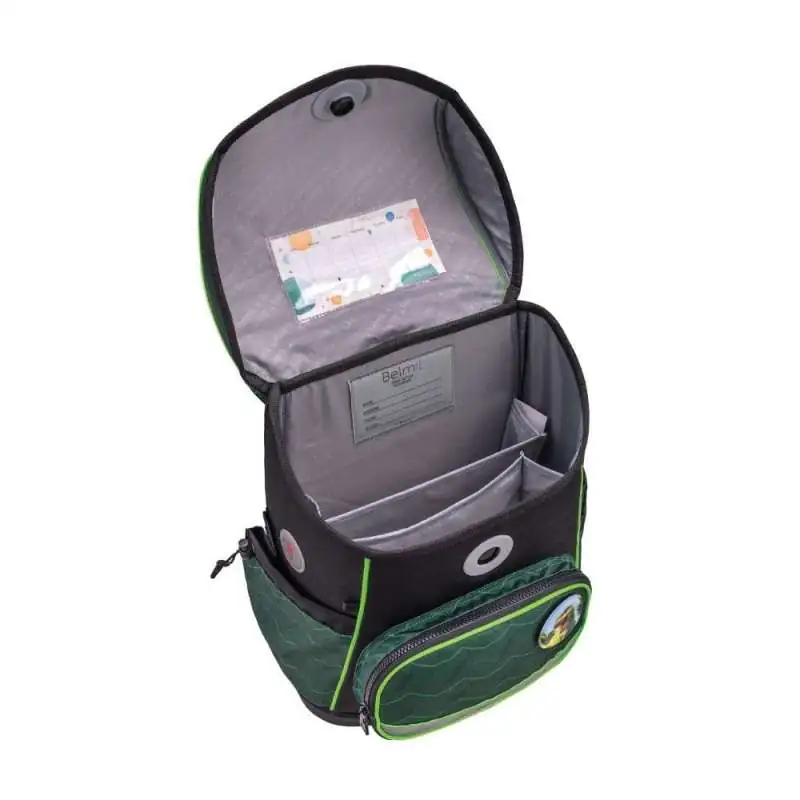 BELMIL Schulranzen COMPACT PLUS Set 5 tlg - Twist of Lime offen