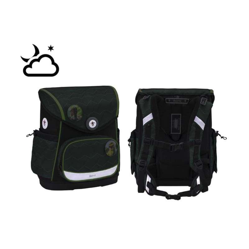 BELMIL Schulranzen COMPACT PLUS Set 5 tlg - Twist of Lime reflektierend