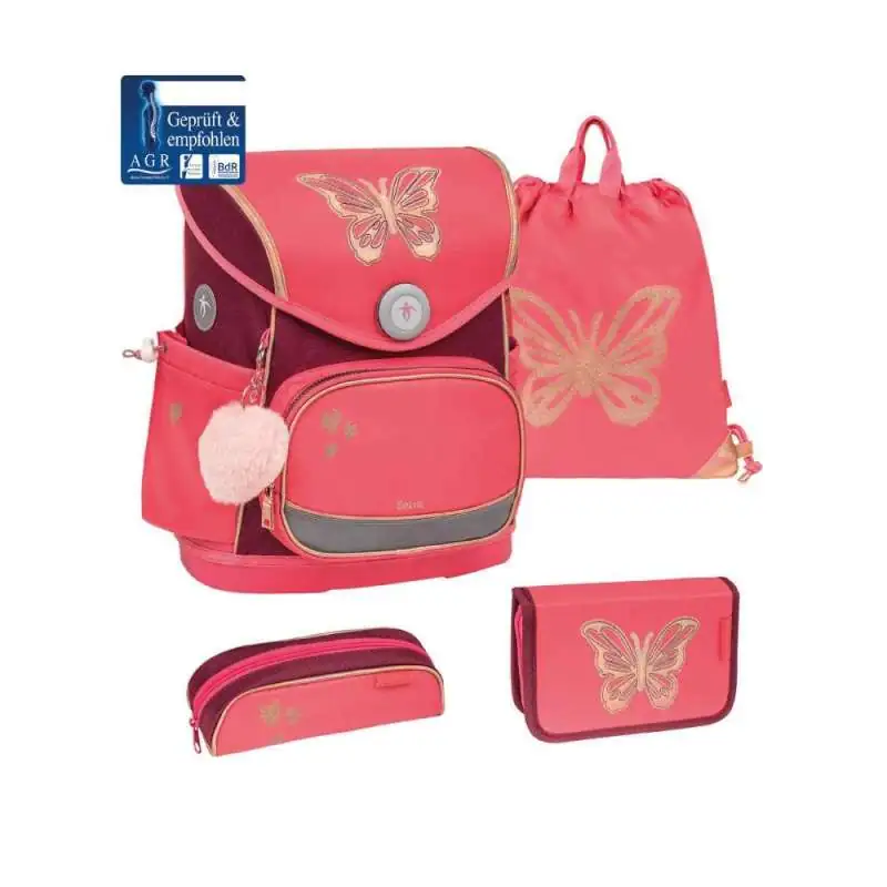 BELMIL Schulranzen COMPACT PLUS Set 5 tlg - Coral