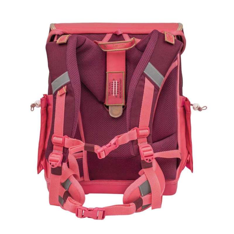 BELMIL Schulranzen COMPACT PLUS Set 5 tlg - Coral Rückansicht