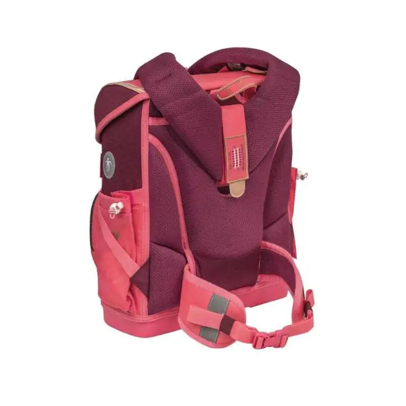 BELMIL Schulranzen COMPACT PLUS Set 5 tlg - Coral Rückansicht mit Tragegurt oben