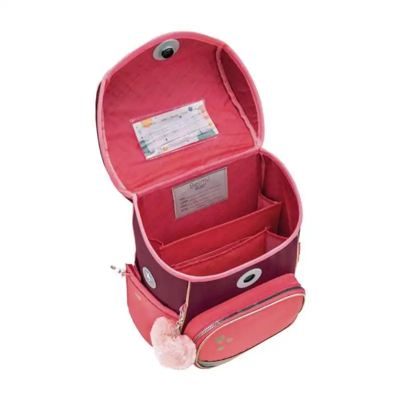 BELMIL Schulranzen COMPACT PLUS Set 5 tlg - Coral offen