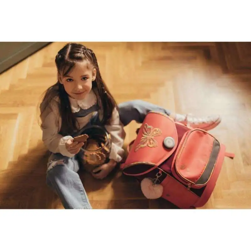 BELMIL Schulranzen COMPACT PLUS Set 5 tlg - Coral Kind mit Schulranzen