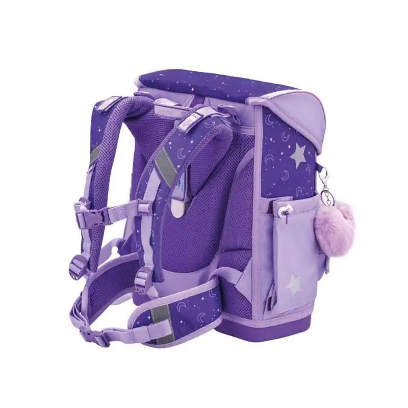 BELMIL Schulranzen COMPACT PLUS Set 5 tlg - Dahlia seitliche Rückansicht