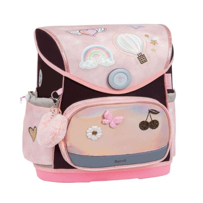 BELMIL Schulranzen COMPACT PLUS Set 5 tlg - Glam seitliche Front