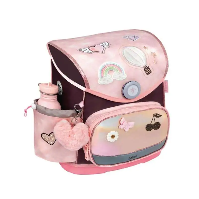 BELMIL Schulranzen COMPACT PLUS Set 5 tlg - Glam mit Trinkflasche
