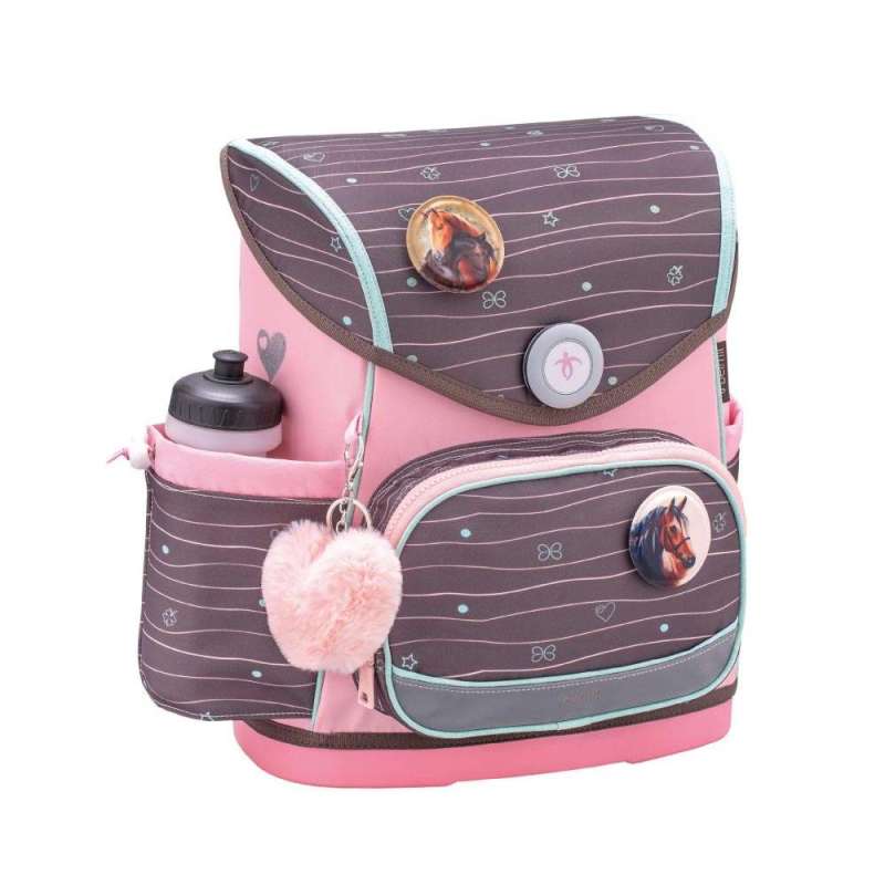 BELMIL Schulranzen COMPACT PLUS Set 5 tlg - Mint mit Trinkflasche