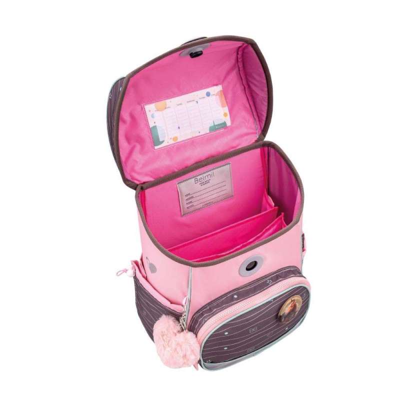BELMIL Schulranzen COMPACT PLUS Set 5 tlg - Mint offen