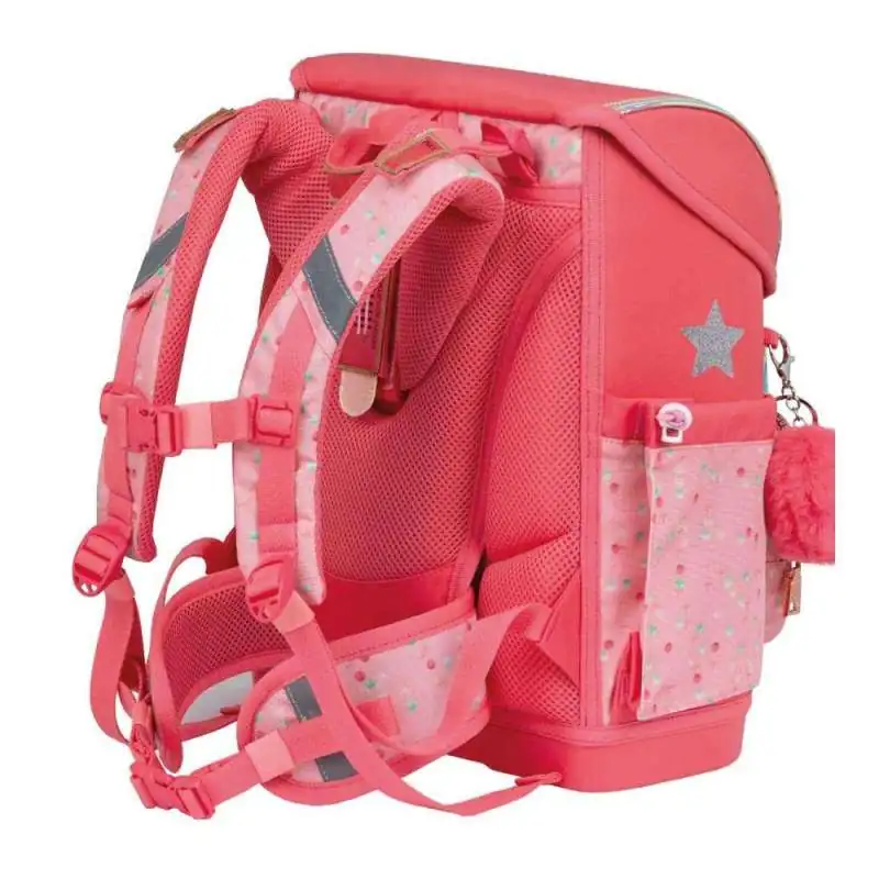 BELMIL Schulranzen COMPACT PLUS Set 5 tlg - Rose Quartz seitliche Rückansicht