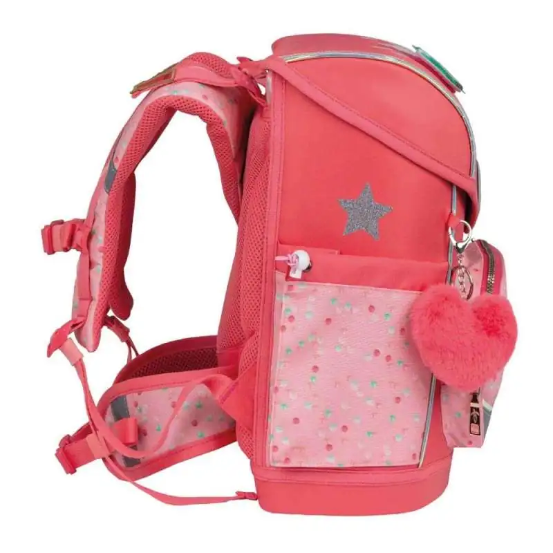 BELMIL Schulranzen COMPACT PLUS Set 5 tlg - Rose Quartz seitlich