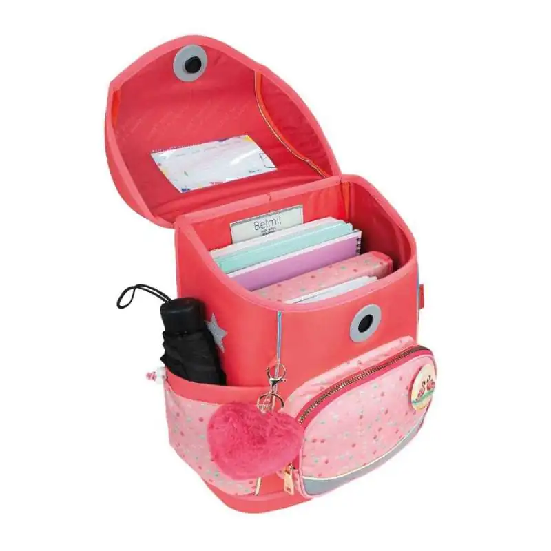 BELMIL Schulranzen COMPACT PLUS Set 5 tlg - Rose Quartz offen