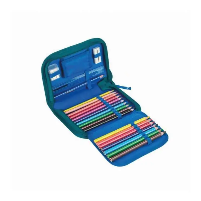 FINKIND Schulranzen BUDDY CLASSIC -  Deep Teal Schüleretui offen