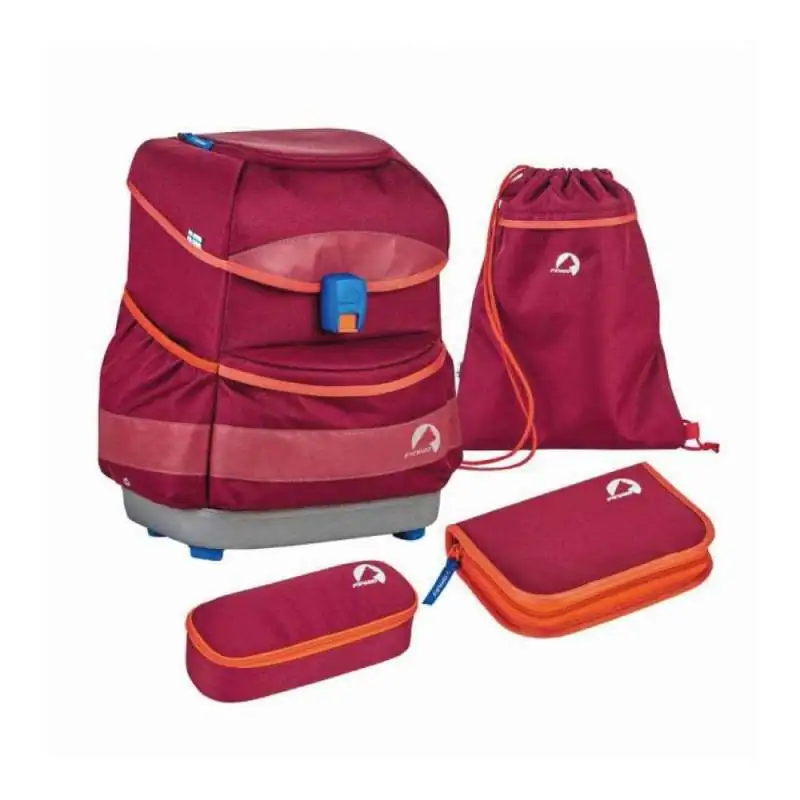 FINKID Schulranzen BUDDY CLASSIC - beet red/chili Set