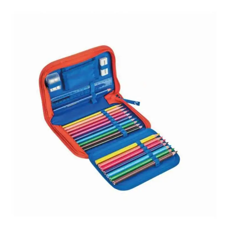 FINKID Schulranzen BUDDY CLASSIC - beet red/chili Schüleretui offen