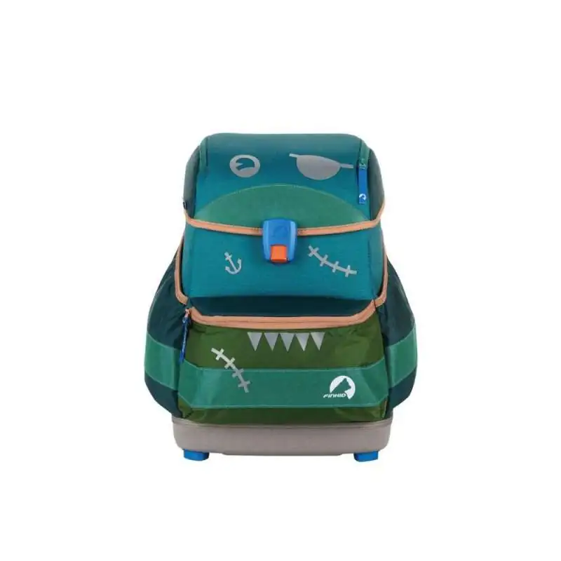 FINKID Schulranzen EKO SMART - jungle mix beklebt mit Buddy Sticker