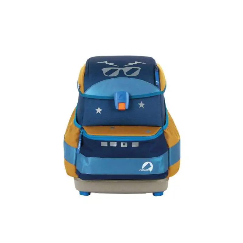 FINKID Schulranzen EKO SMART - sky mix beklebt mit Buddy Sticker
