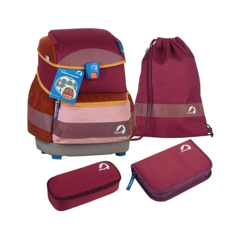 FINKID Schulranzen EKO SPORT 4 tlg - berry mix Set