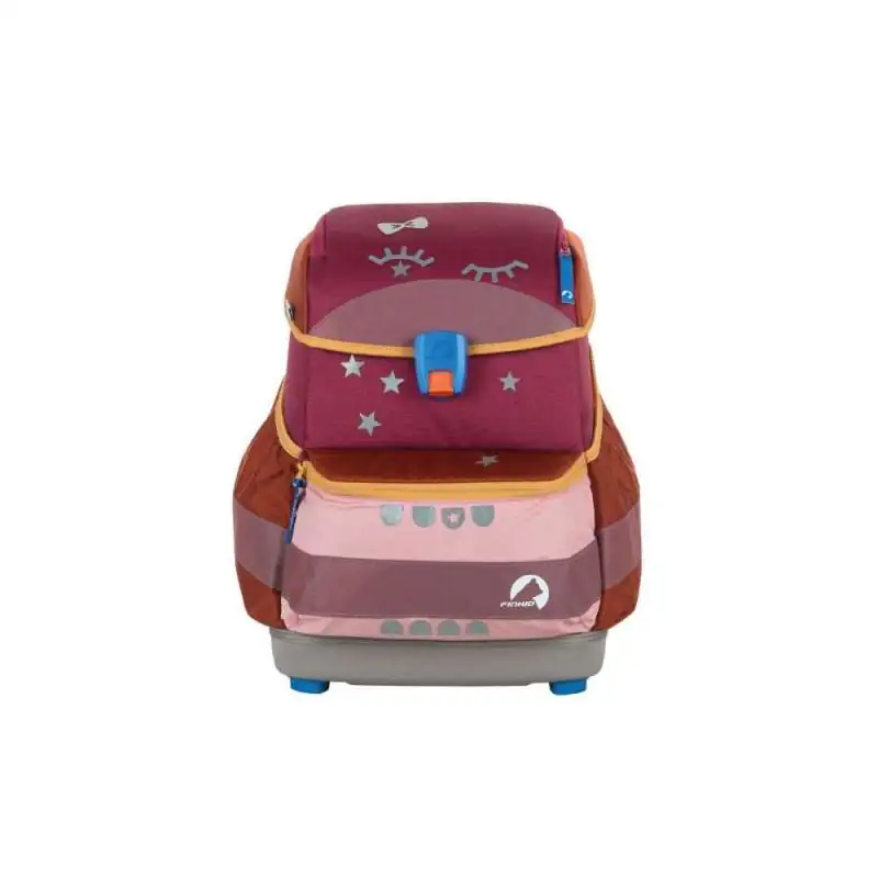 FINKID Schulranzen EKO SPORT 4 tlg - berry mix beklebt mit Buddy Stickern