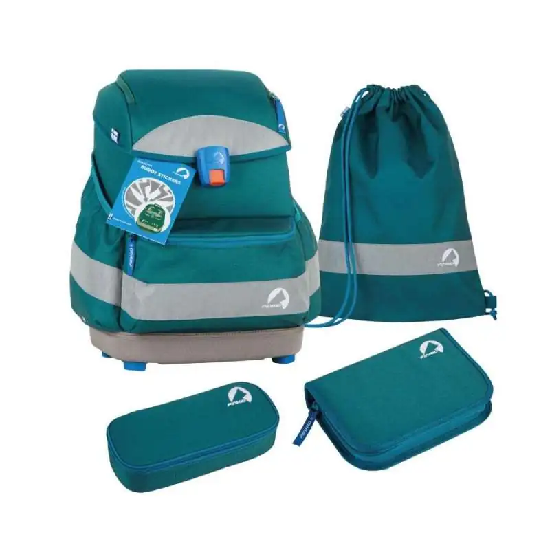 FINKID Schulranzen EKO SPORT 4 tlg - deep jungle/mosaic Set