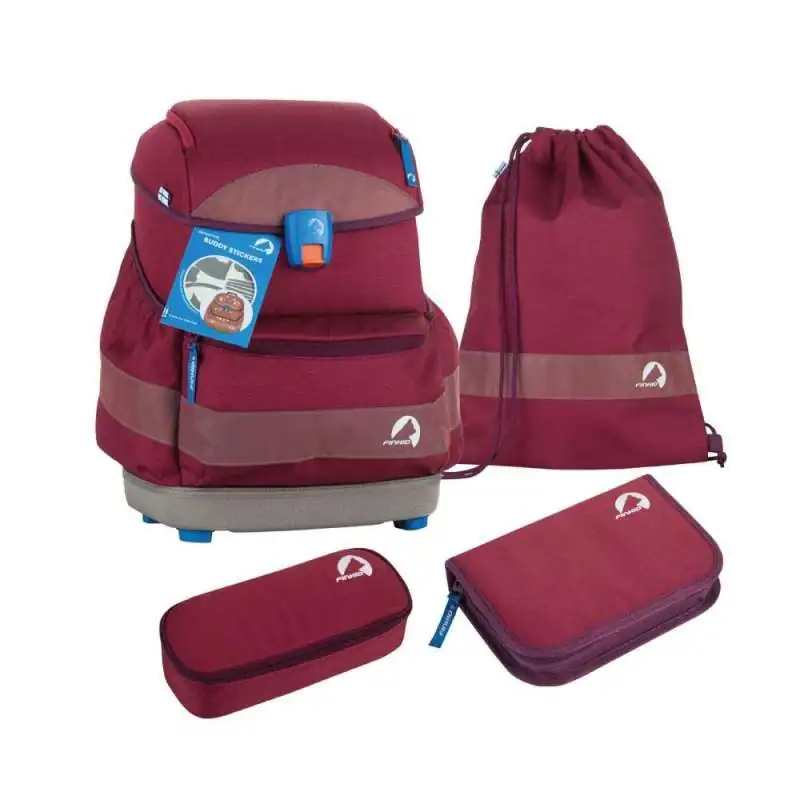 FINKID Schulranzen EKO SPORT 4 tlg - wild berry/purple Set