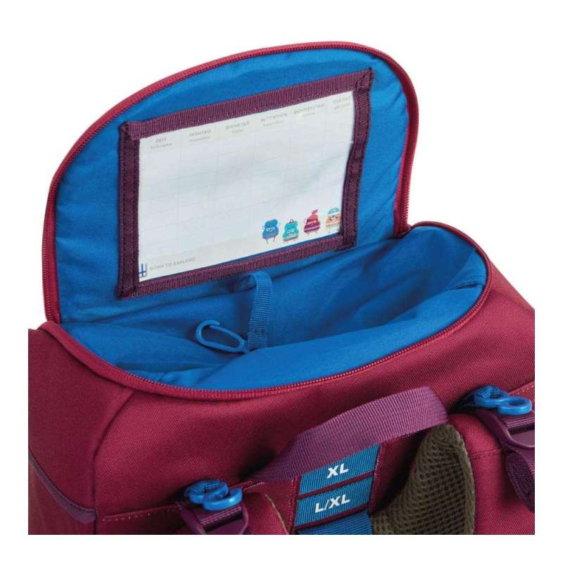 FINKID Schulranzen EKO SPORT 4 tlg - wild berry/purple oberes Fach geöffnet