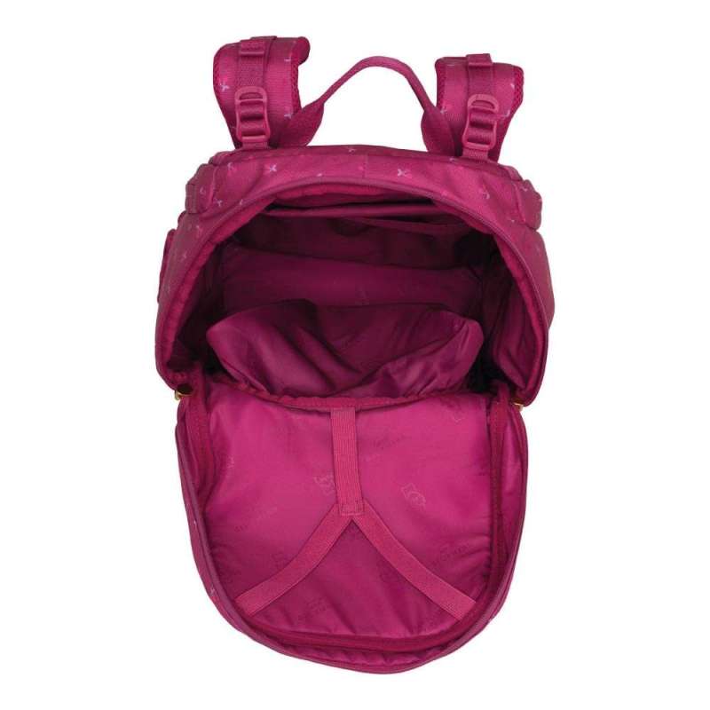 BECKMANN Schulranzen Active Air FLX 6 tlg - Cherry oberes Fach geöffnet leer