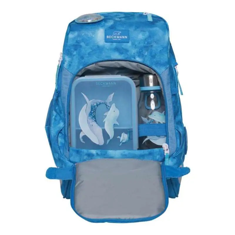 BECKMANN Schulranzen Active Air FLX 6 tlg - Ocean Front geöffnet