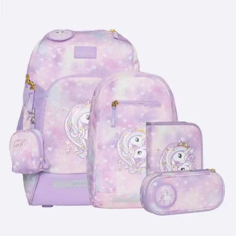 BECKMANN Schulranzen Active Air FLX 6 tlg - Unicorn Princess Purple